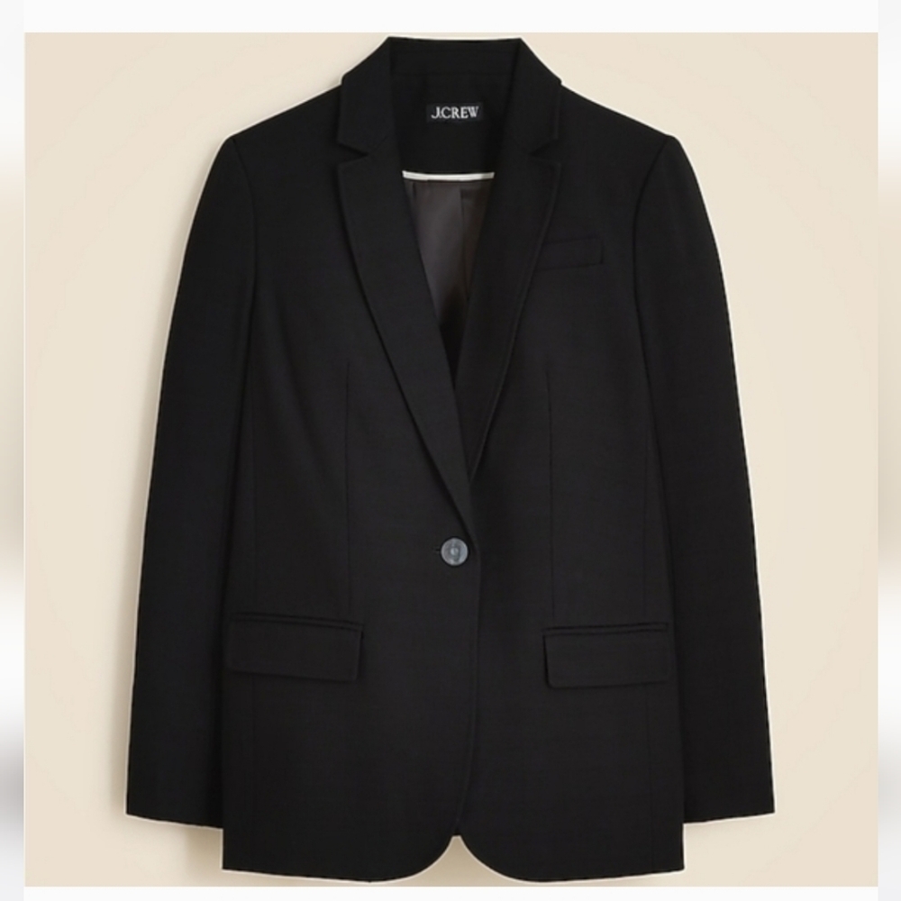 J Crew Arden Black blazer in luster canvas CK098 20